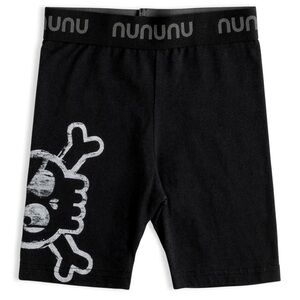 Nununu skull riding  shorts, lightweight, kids size 8-9 years old, black & white